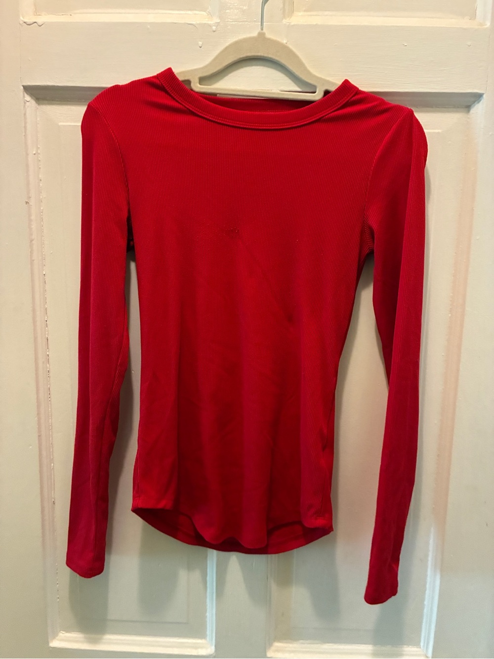 No Boundaries Red Long-Sleeve Crewneck Top